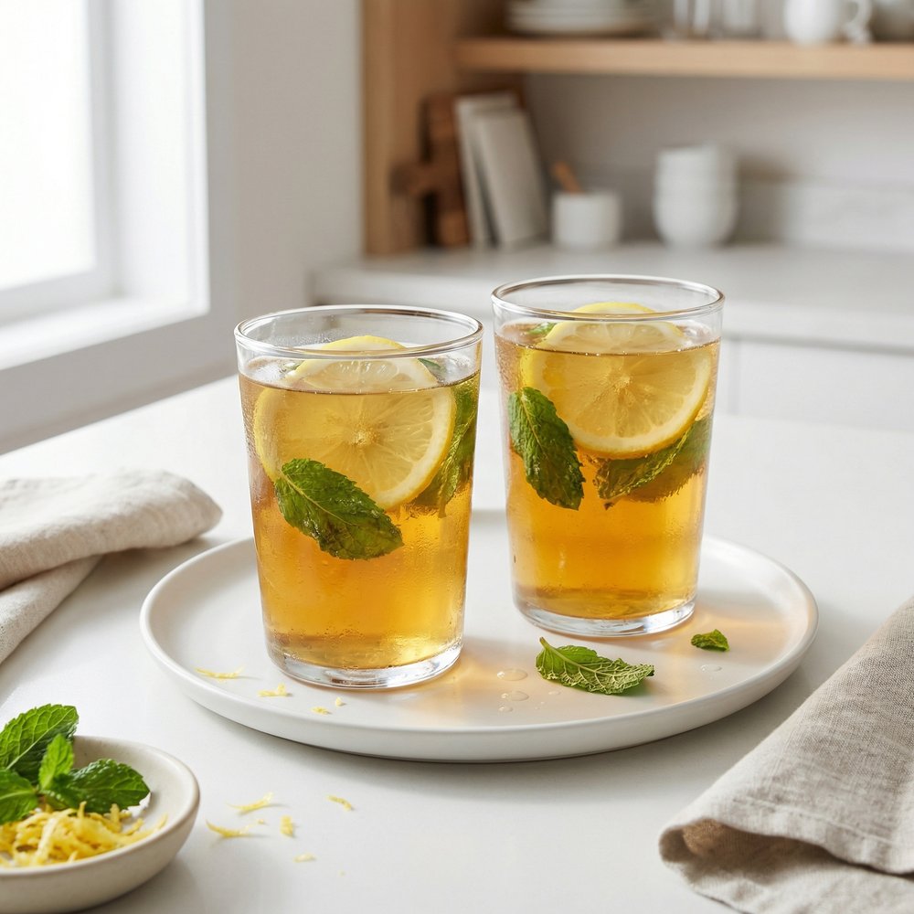 Sun-Steeped Mint Iced Tea