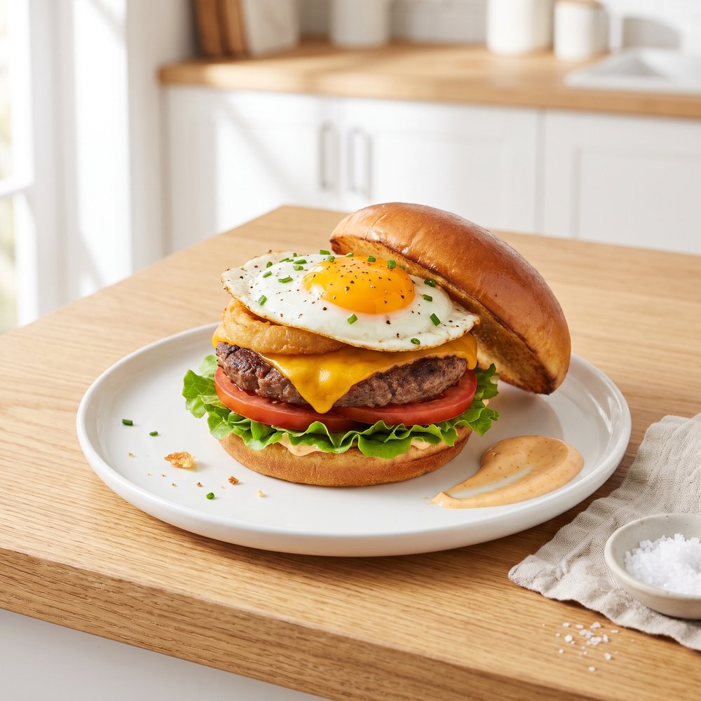 Sunnyside Burger with Chipotle Aioli
