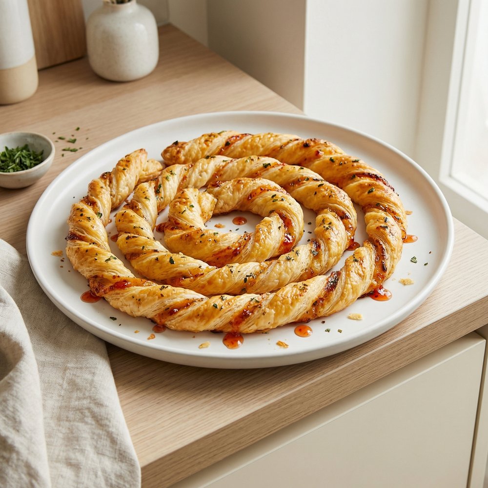 Cheesy Sweet Chili Puff Pastry Twists