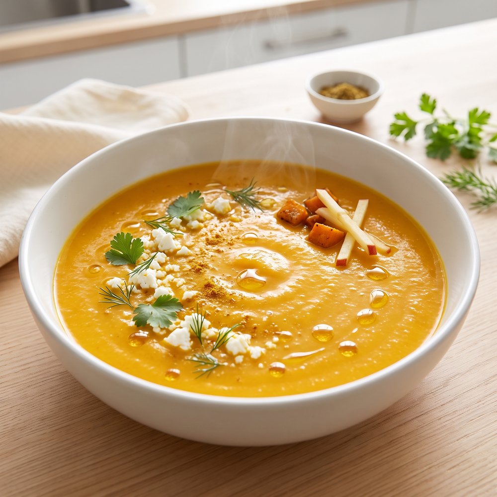 Sweet Potato, Carrot & Apple Curry Soup