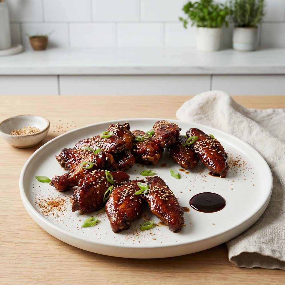 Blackout Bat Wings (Halloween Sweet Chicken Wing Appetizer)