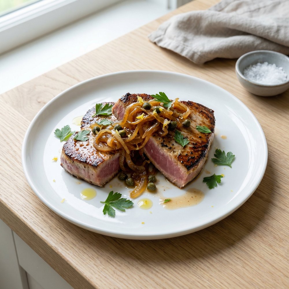 Sicilian-Style Sweet-and-Sour Tuna Steaks