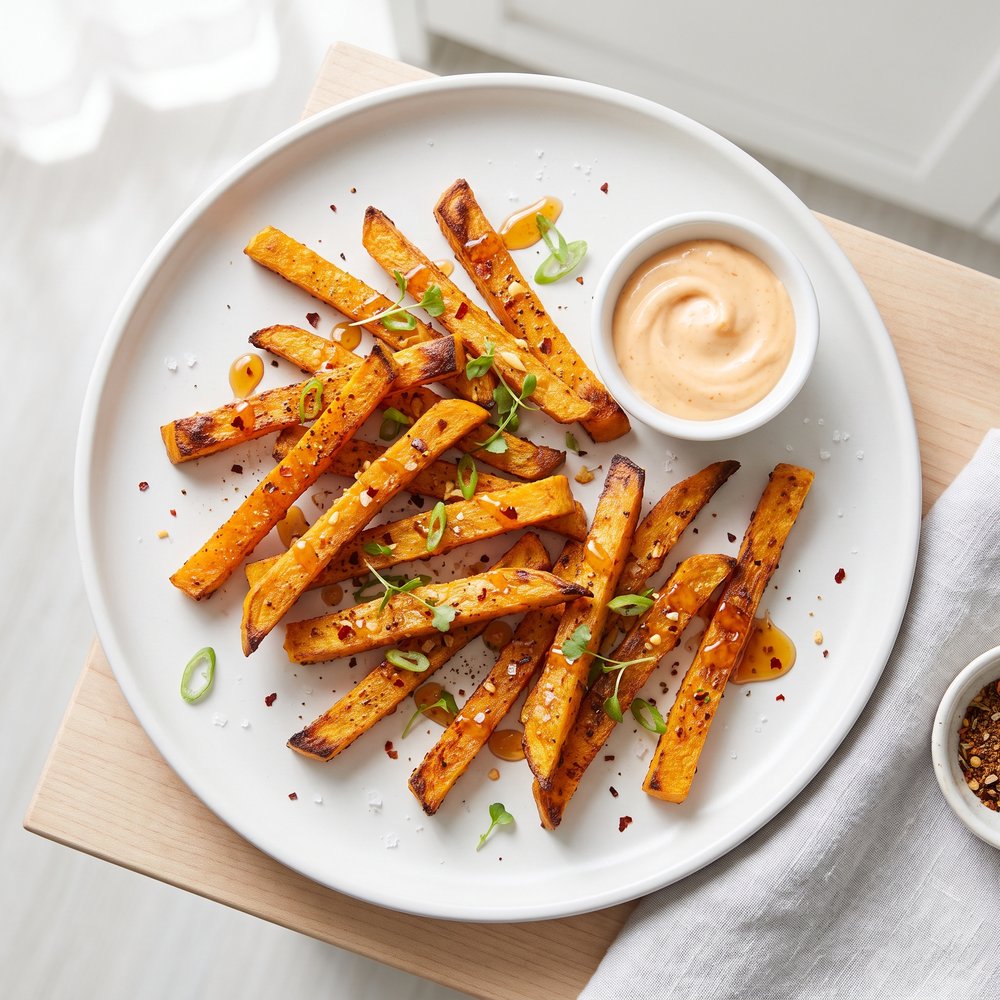 Sweet and Spicy Air Fryer Butternut Squash Fries
