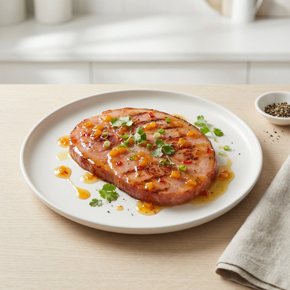 Sweet and Spicy Ham Steak
