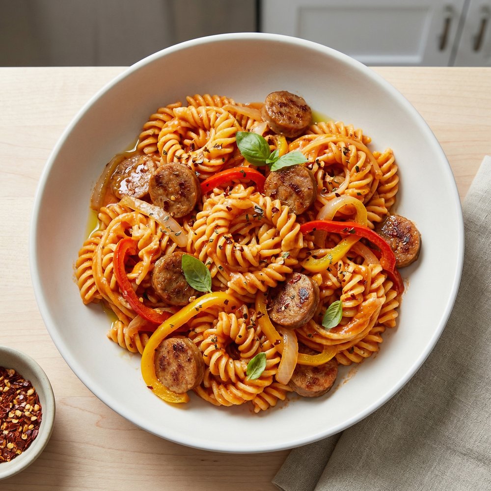 Sweet and Spicy Sausage and Pepper Pasta