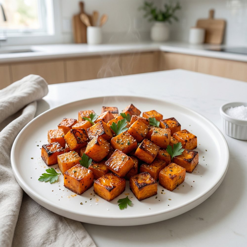Sweet-Heat Roasted Sweet Potato Bites