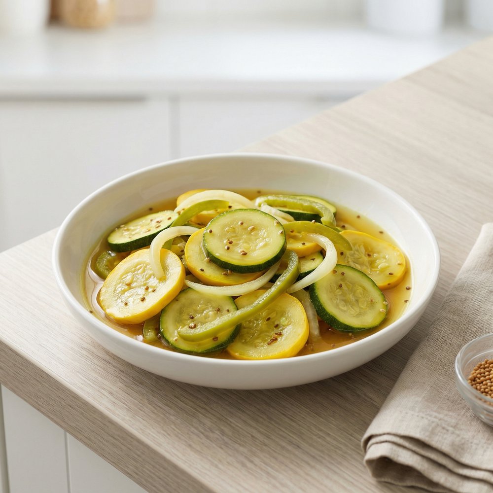 Tangy Pickled Yellow Squash and Zucchini