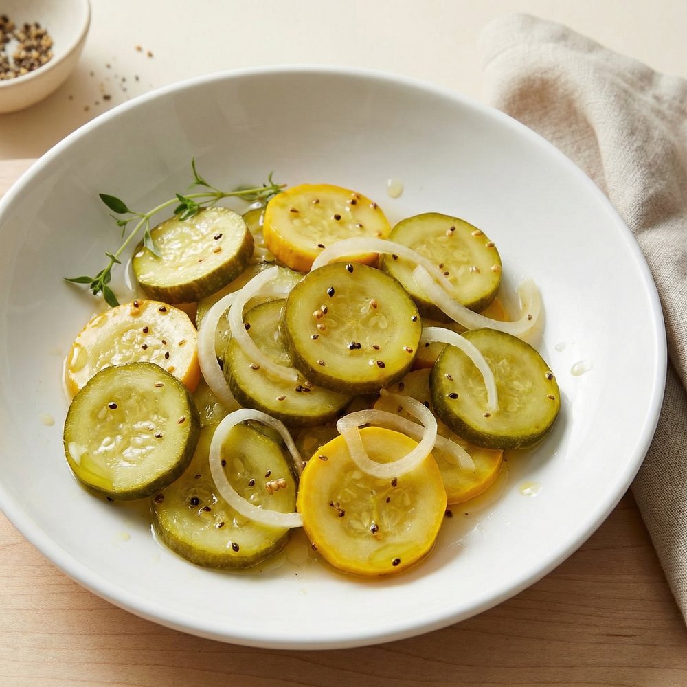 Mustard-Turmeric Zucchini Refrigerator Pickles