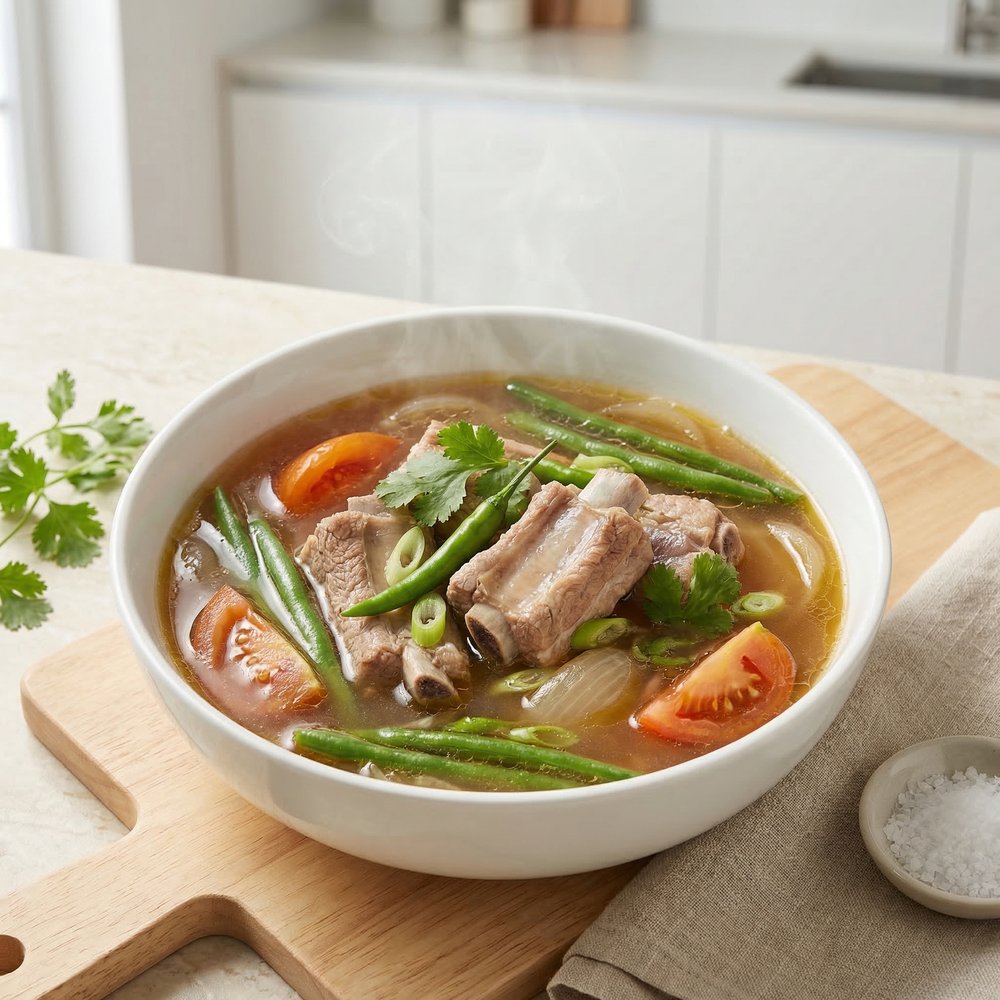 Tangy Filipino Pork Sinigang Soup