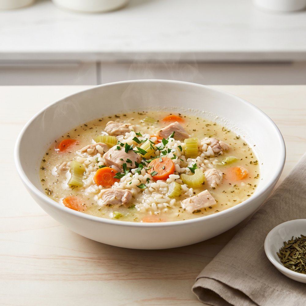 Tarragon Chicken and Rice Soup