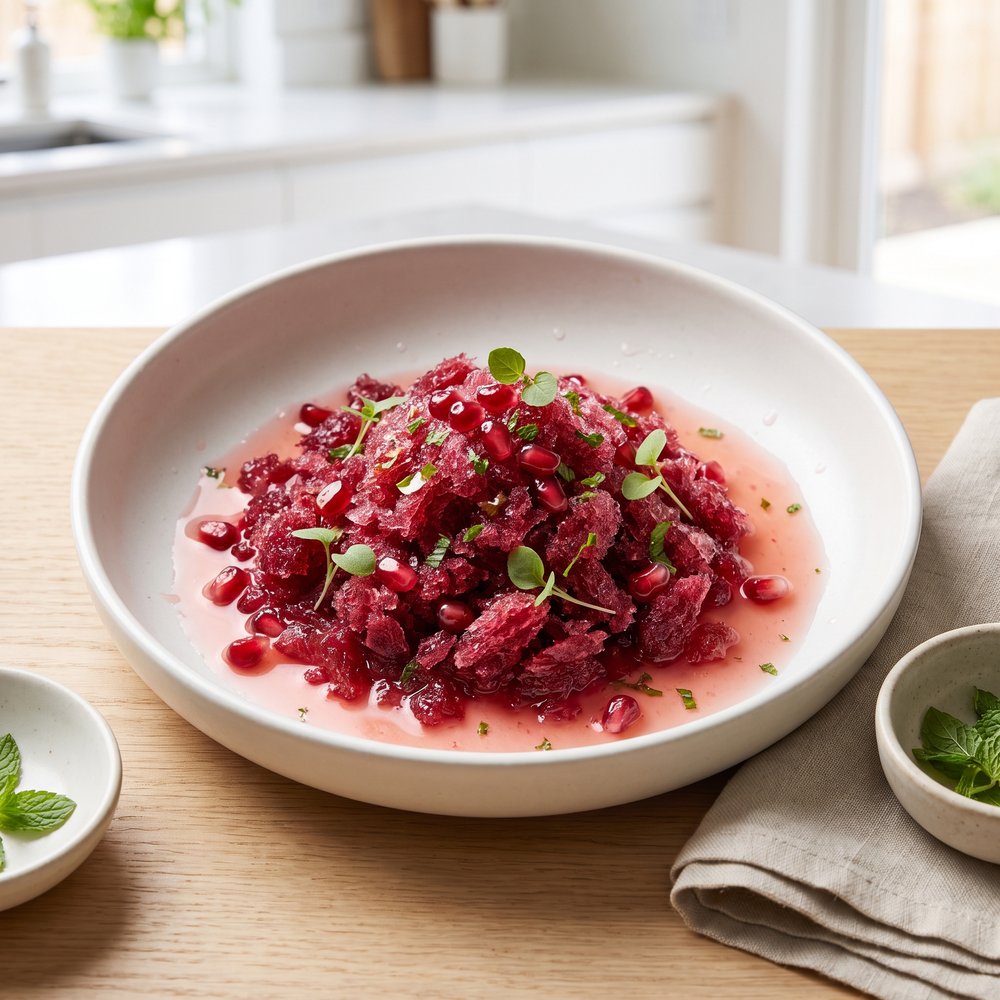 Tart Hibiscus and Grapefruit Granita
