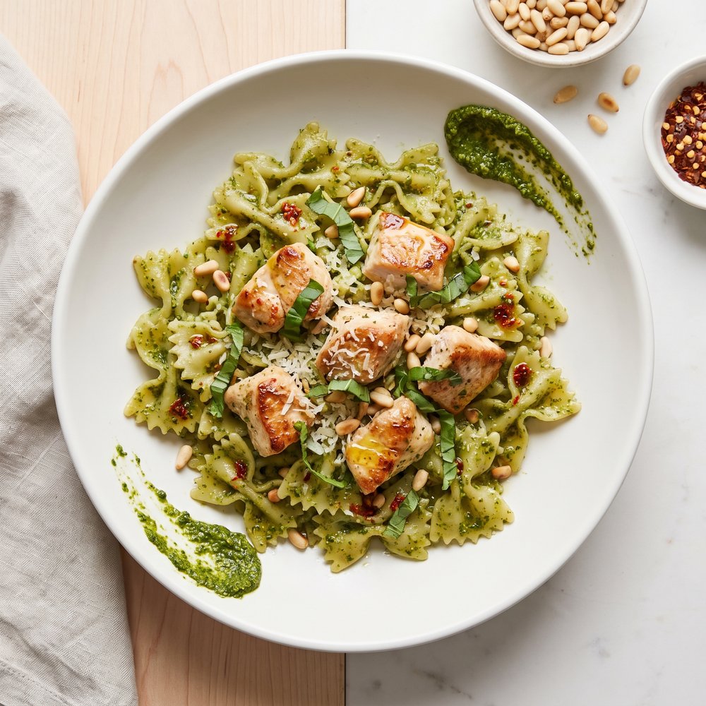 Teena's Spicy Pesto Chicken and Pasta