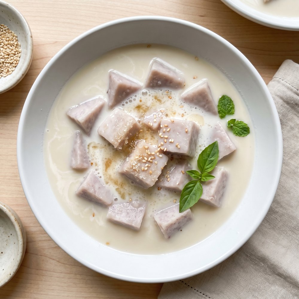 Tender Taro Root Cooked in Coconut Milk