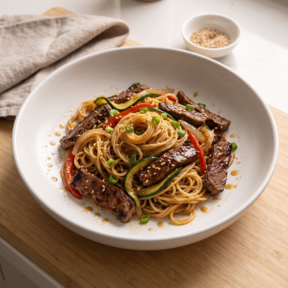 Teriyaki Beef Noodle Stir-Fry