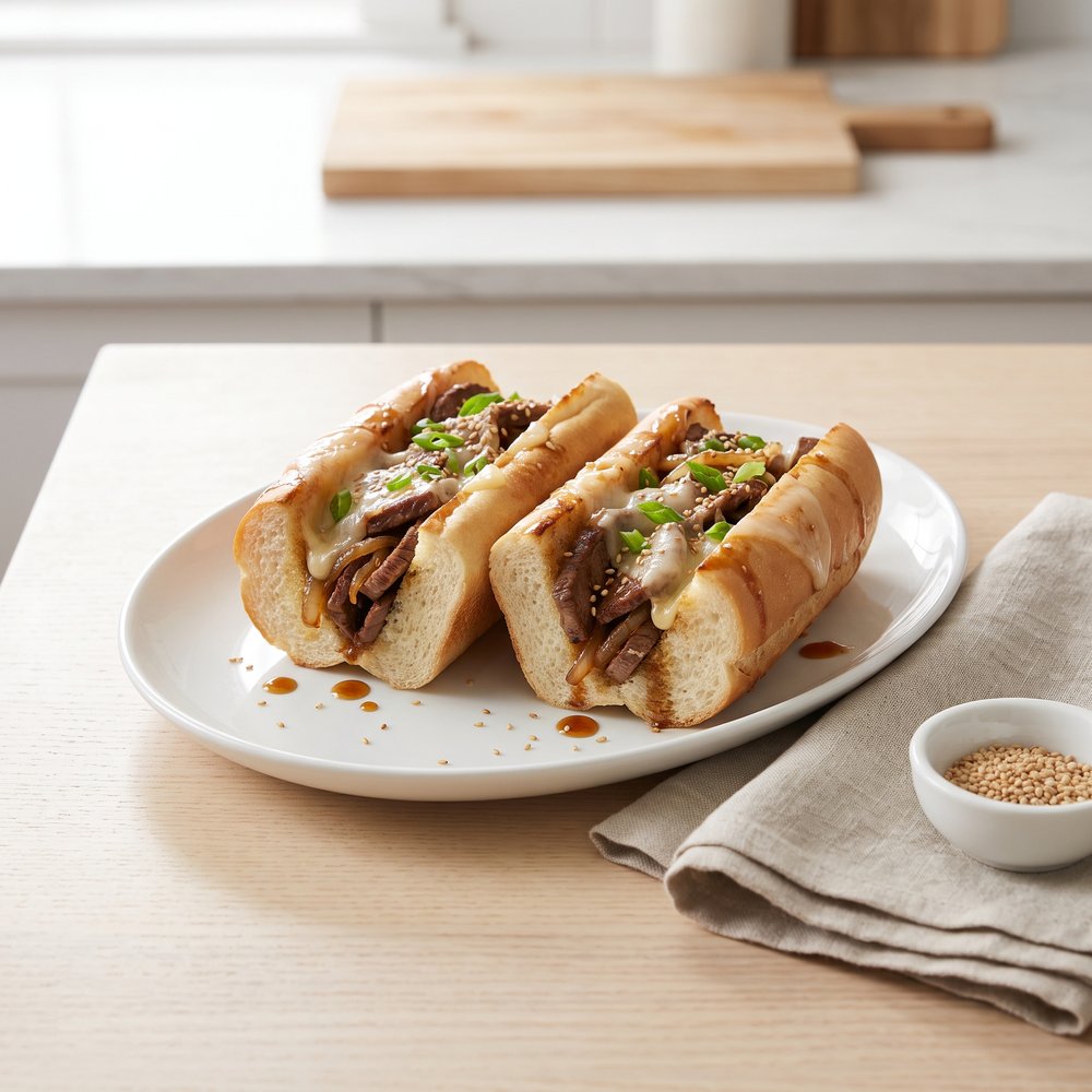 Teriyaki Philly Cheesesteak Sandwiches