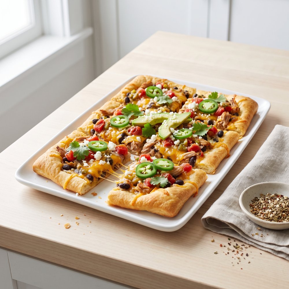 Tex-Mex Pulled Pork Crescent Squares