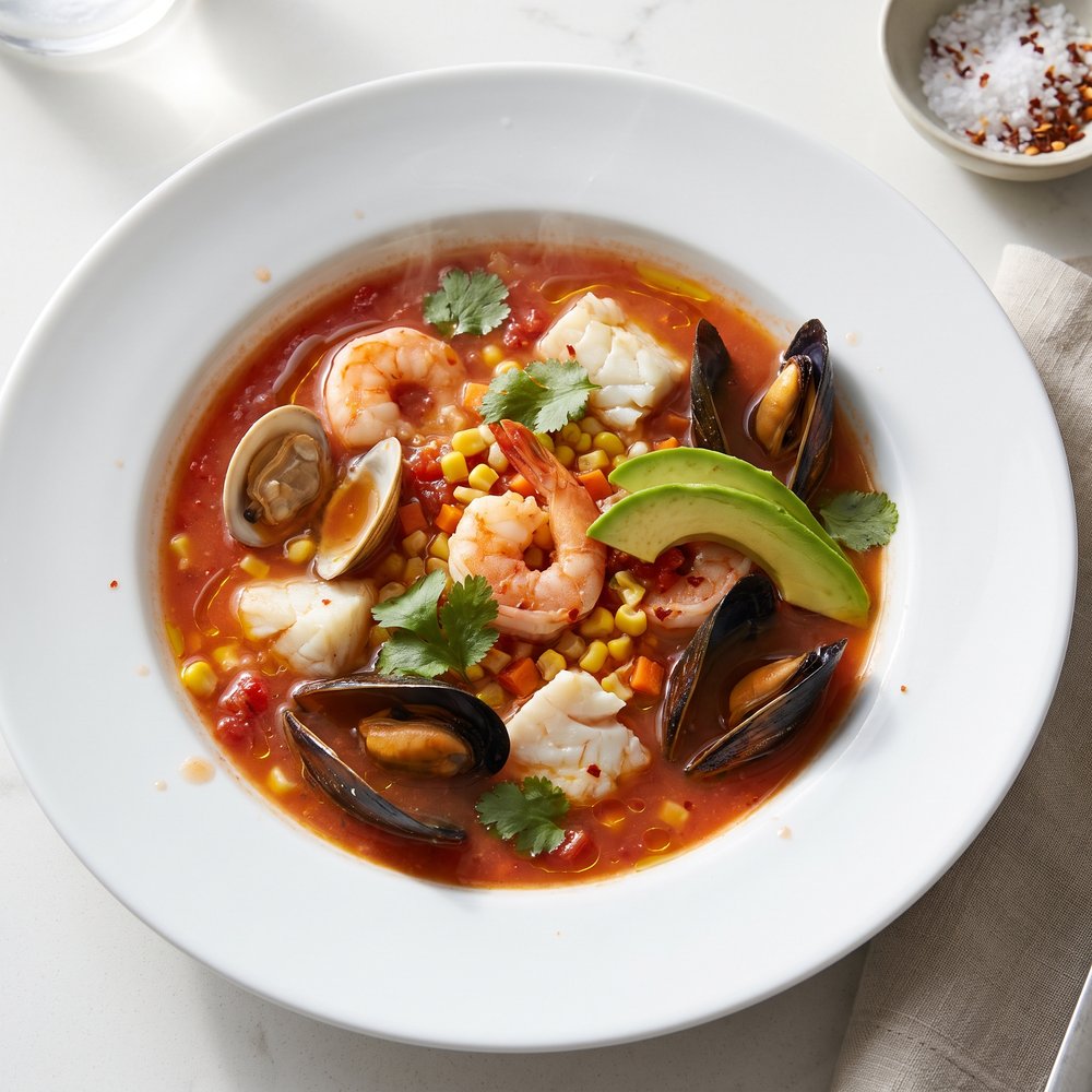 Tex-Mex Sopa de Mariscos (Hearty Seafood Soup)