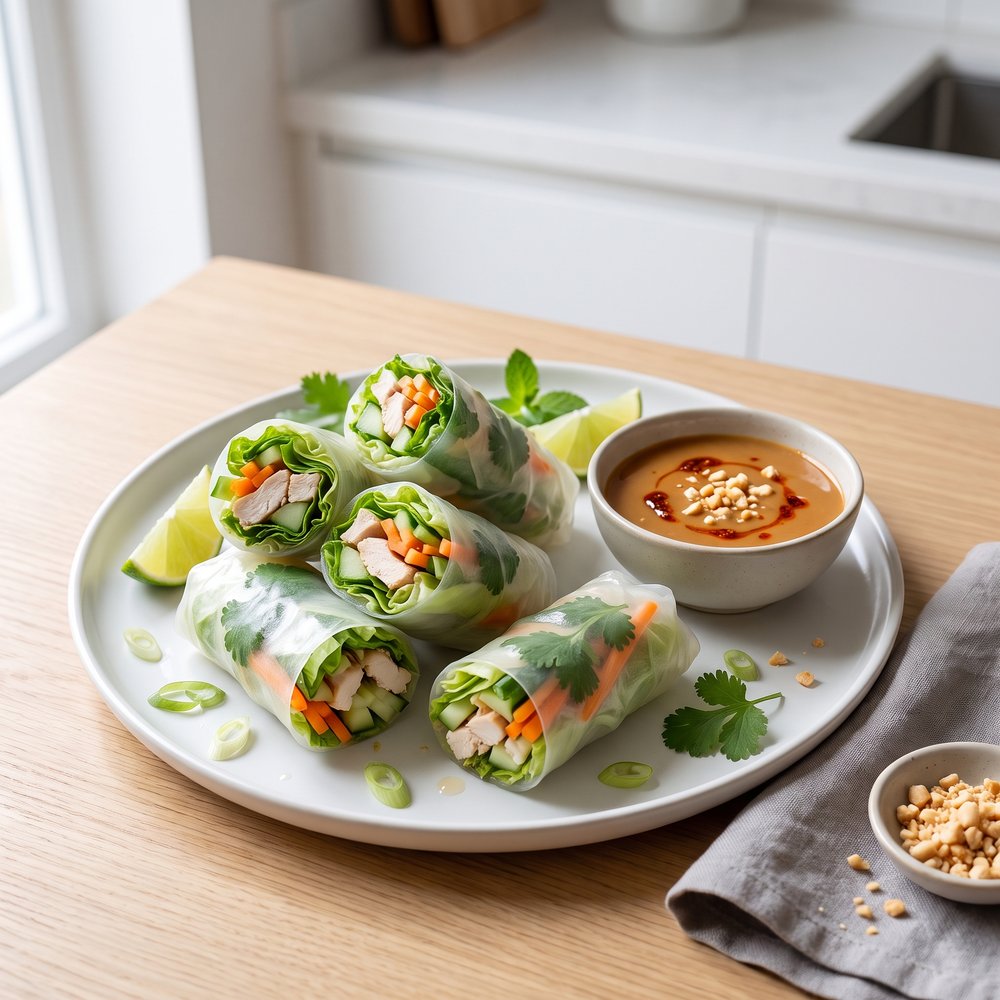 Thai-Style Chicken Fresh Spring Rolls