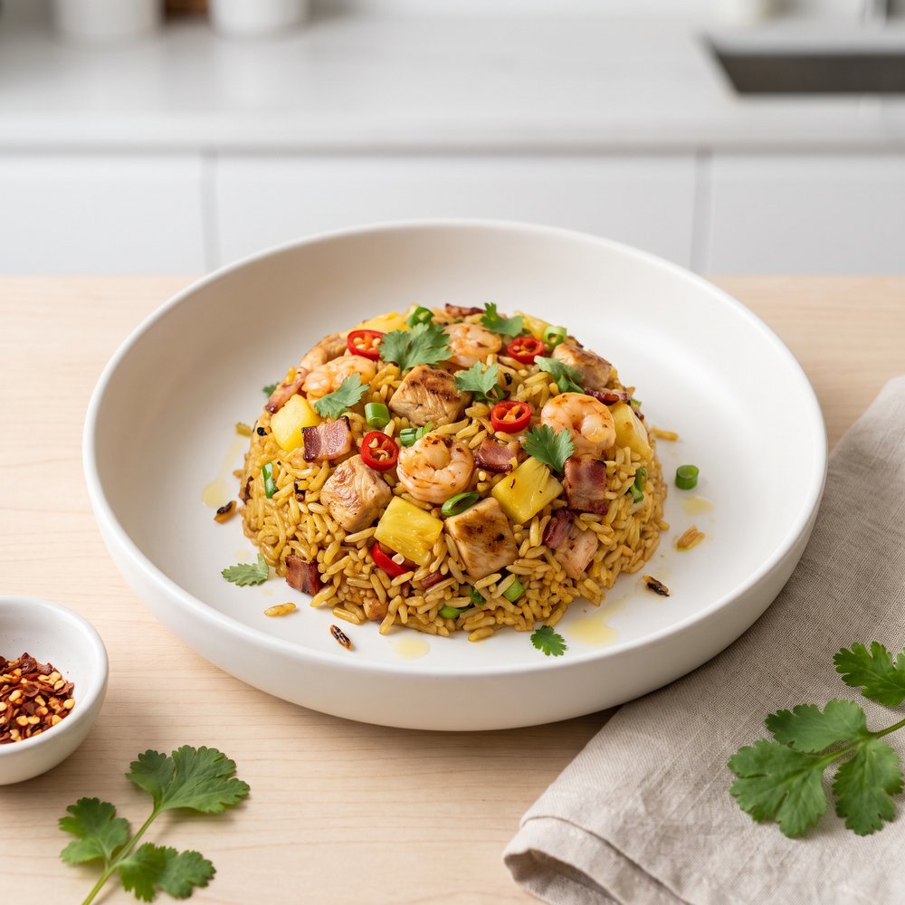 Thai Fried Rice with Pineapple and Chicken