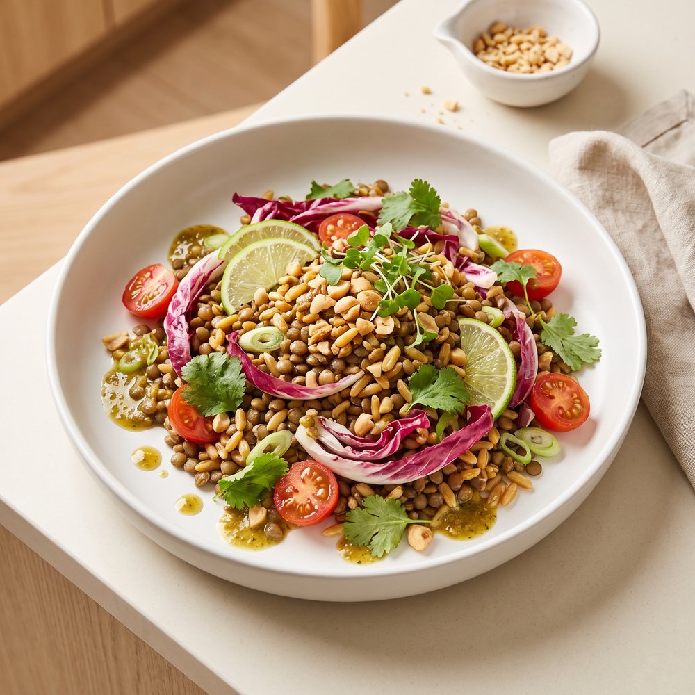 Thai Green Curry Lentil & Kamut Salad