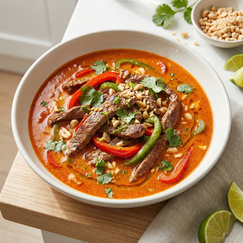 Coconut Red Curry Beef with Peppers