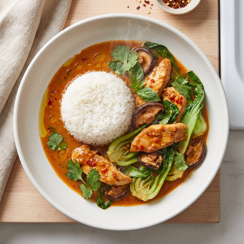 Thai Red Curry Chicken Stir-Fry with Bok Choy