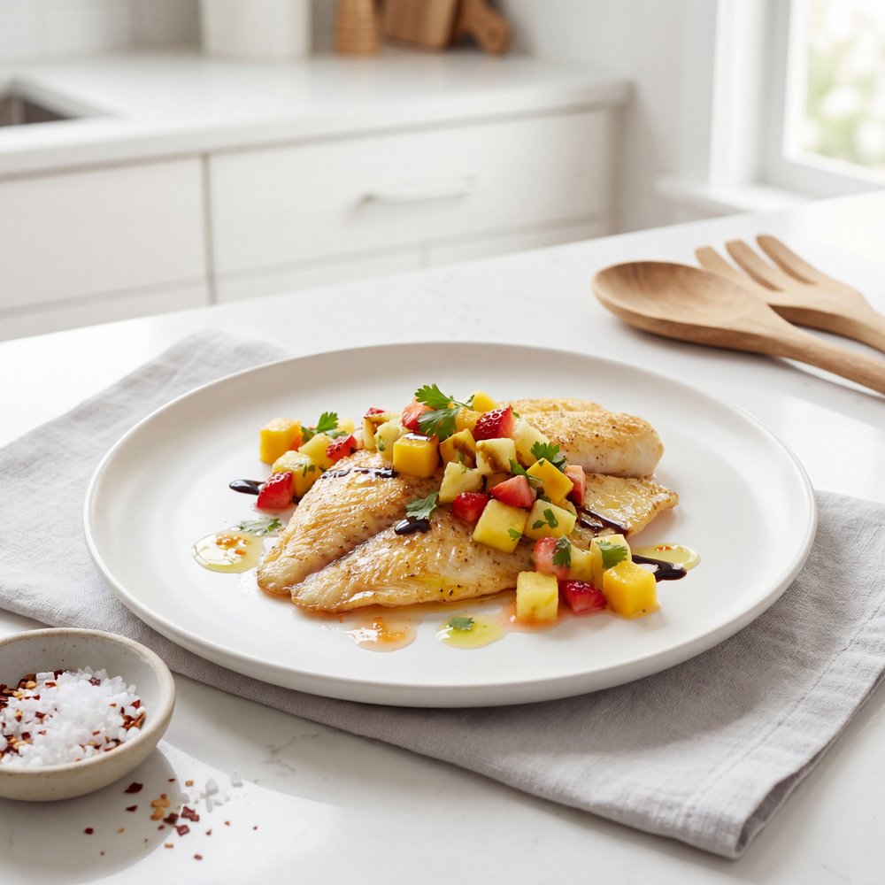 LaWanna's Mango Salsa on Tilapia Fillets