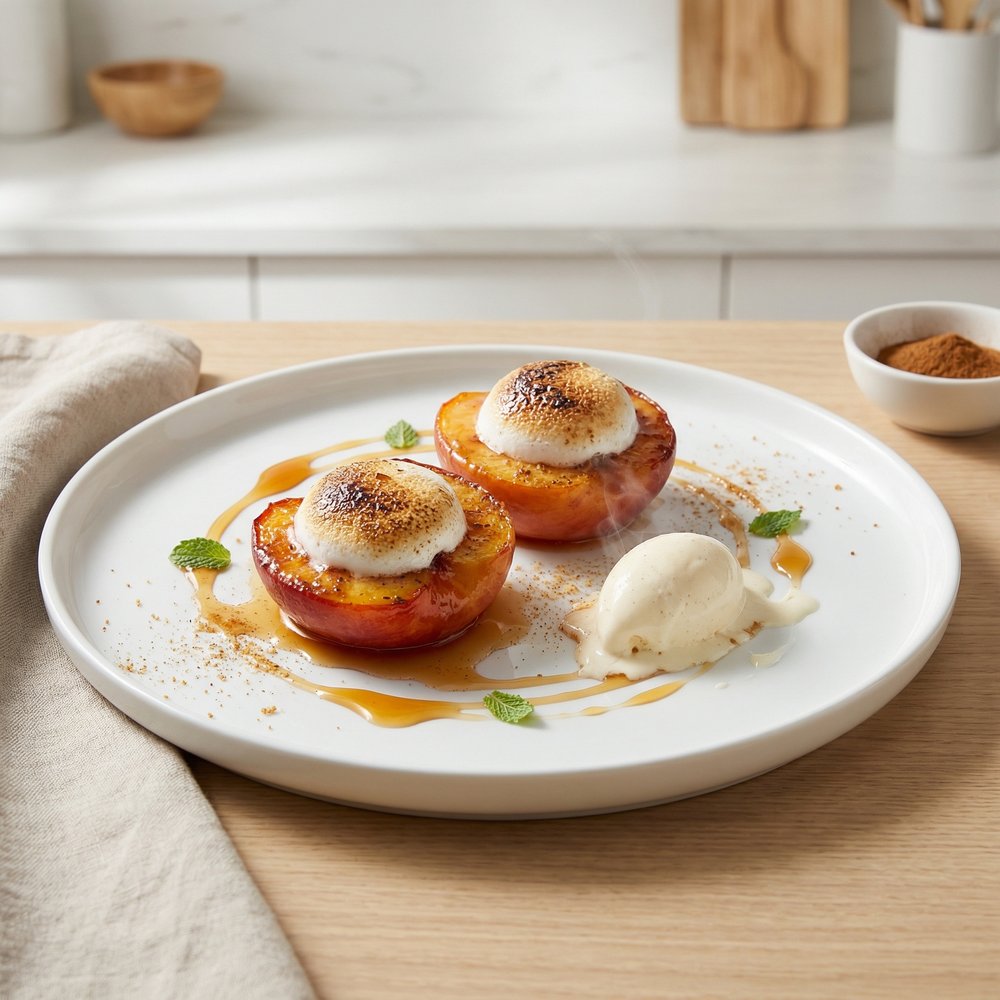 Roasted Marshmallow Peaches