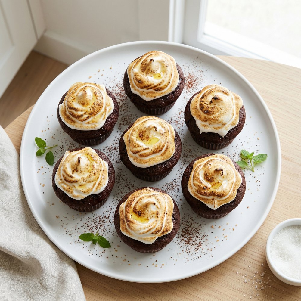 Campfire-Style Toasted Marshmallow Cupcakes