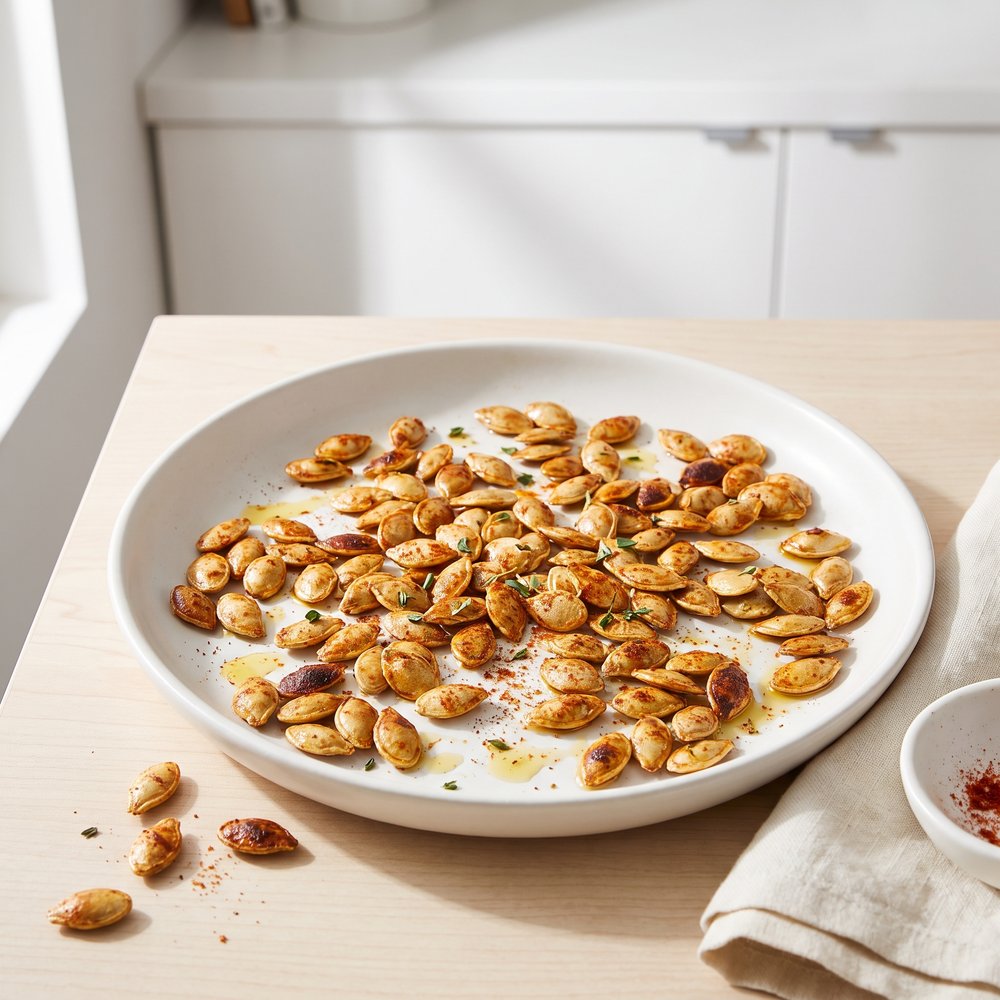 Toasty Garlic-Paprika Pumpkin Seeds