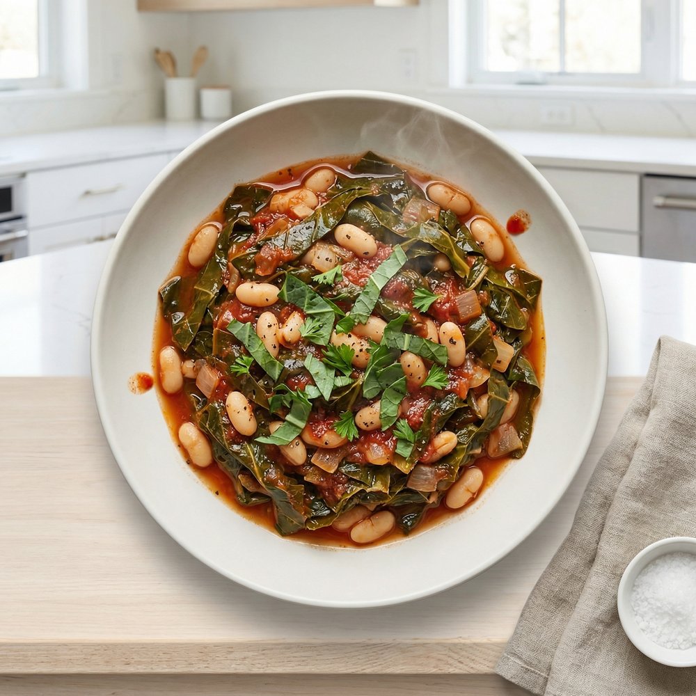 White Beans and Collard Greens Skillet