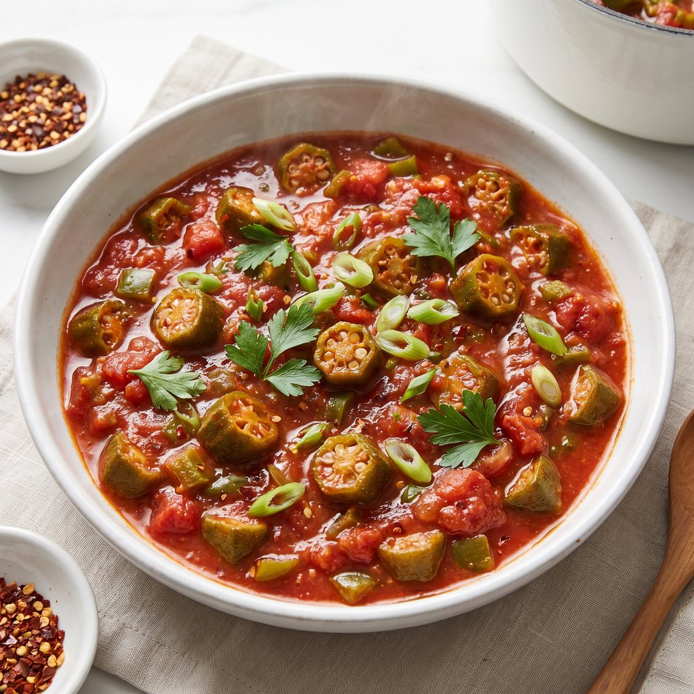 Tomato-Braised Okra Skillet