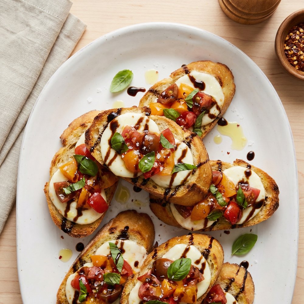 Balsamic Tomato Bruschetta with Basil