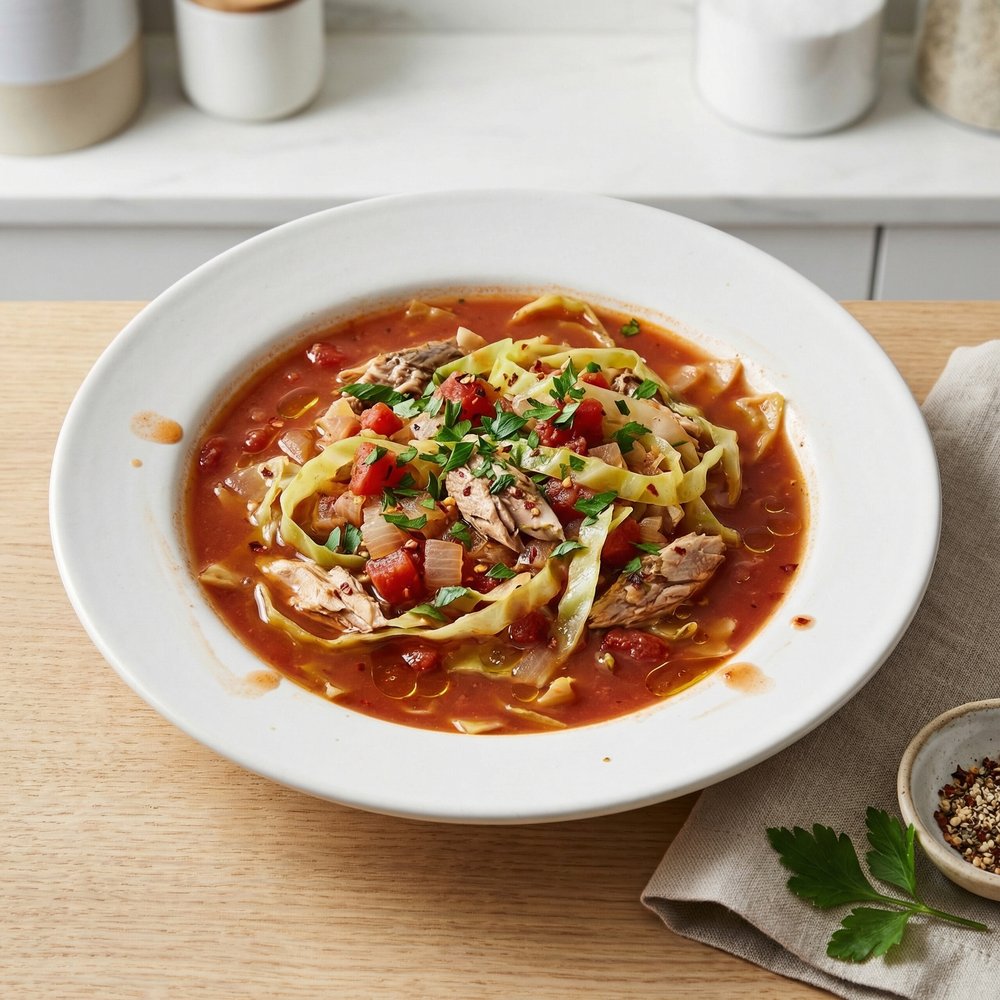 West African Cabbage and Tomato Stew with Mackerel