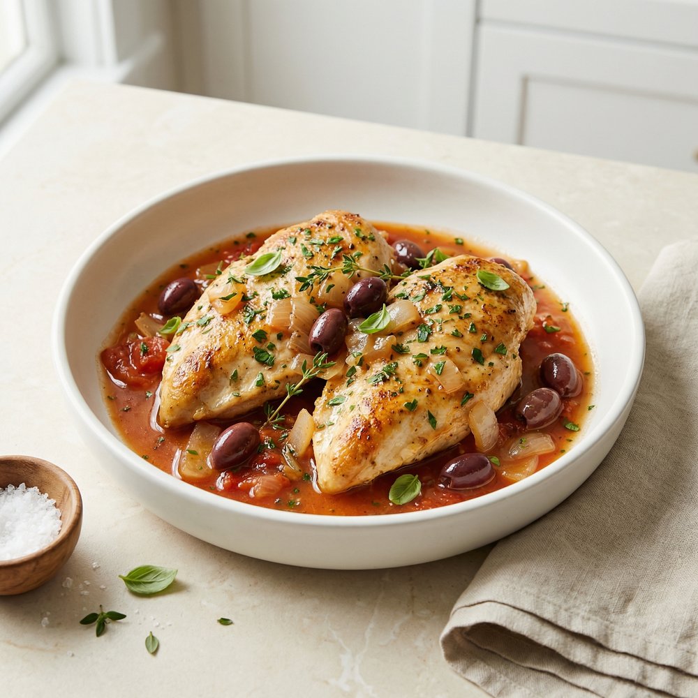 Tomato-Olive Herbed Chicken