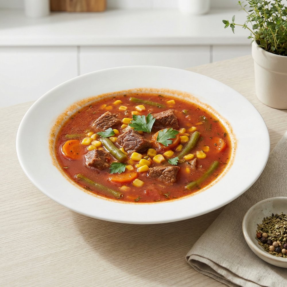 Hearty Veggie and Beef Soup from Scratch