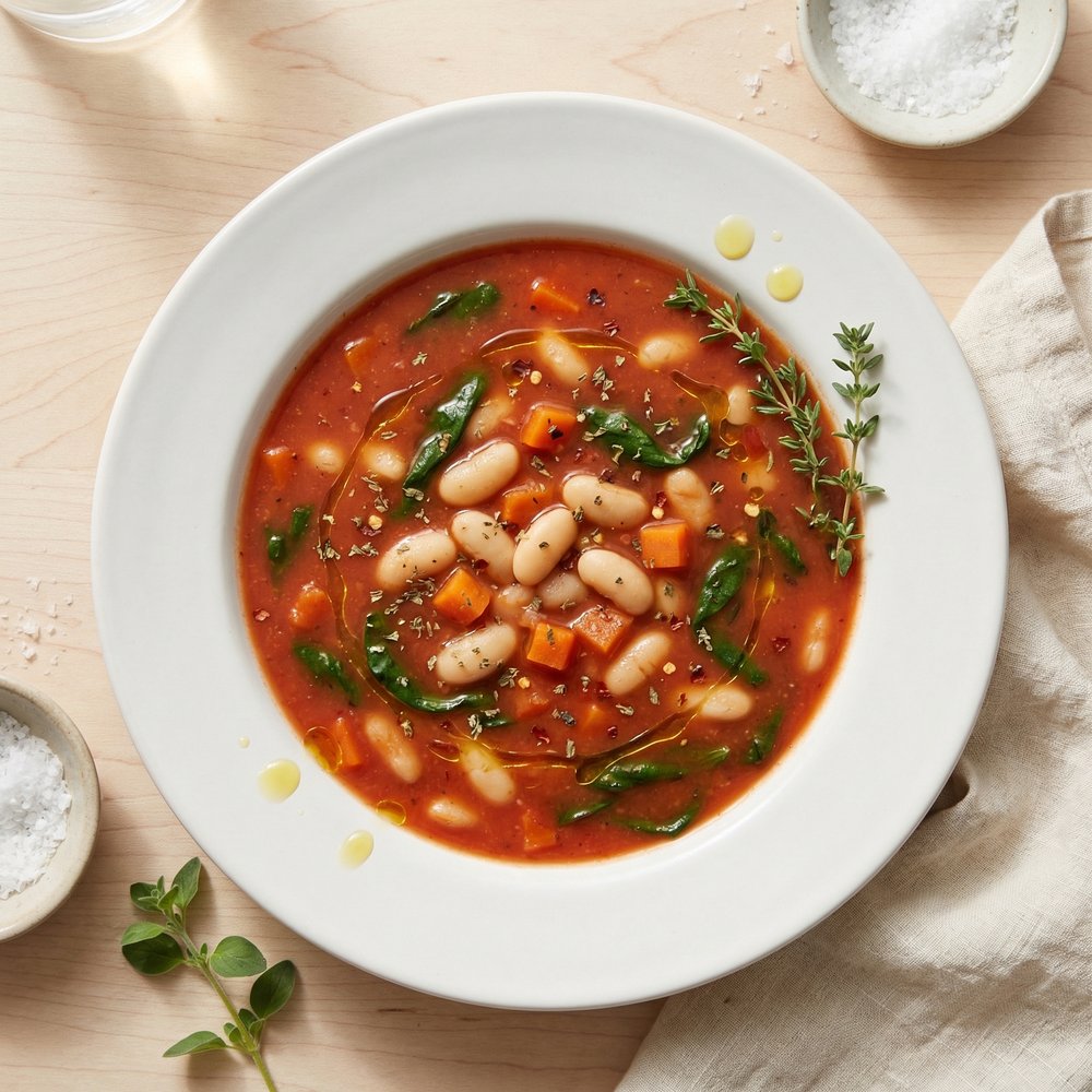 Hearty Tomato and Cannellini Bean Soup