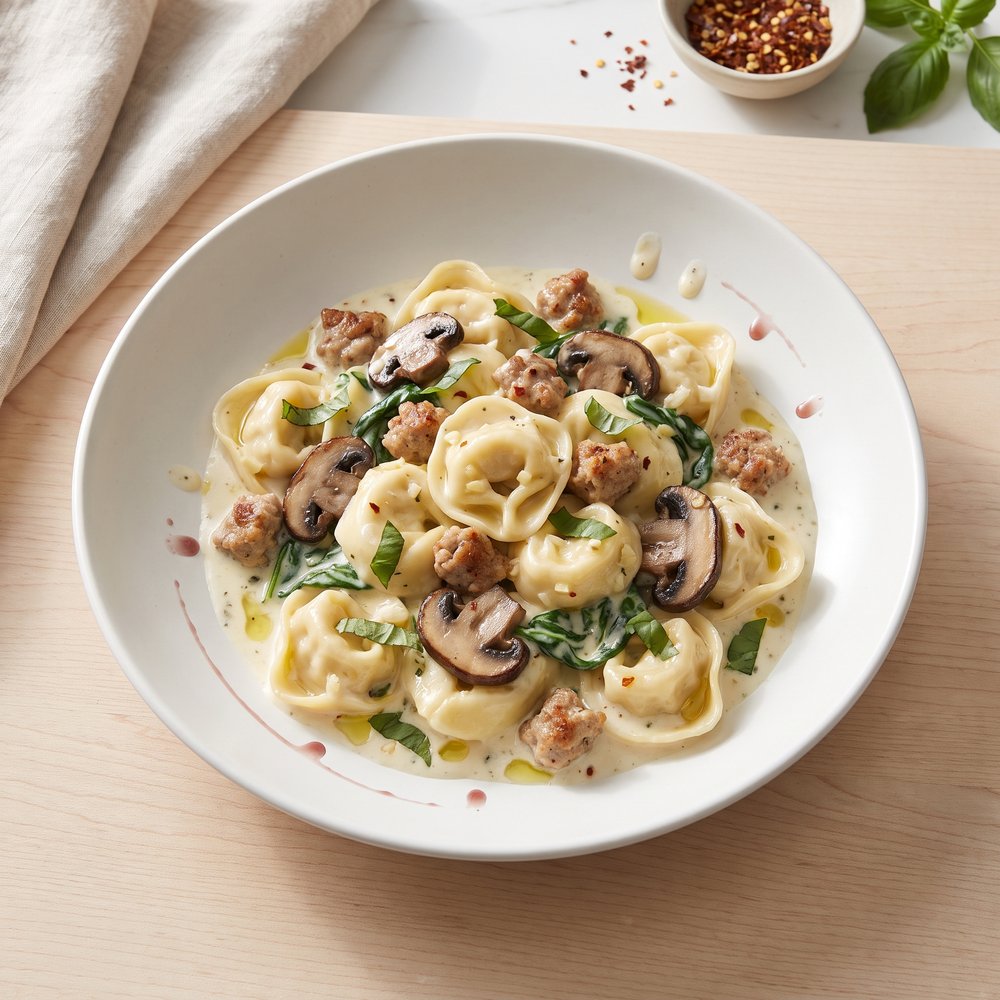 Tortellini with Italian Sausage and Spinach