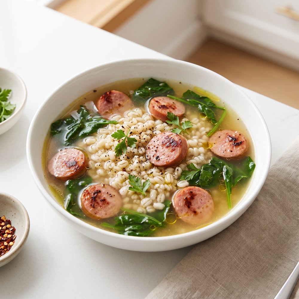 Turkey Sausage Barley Soup