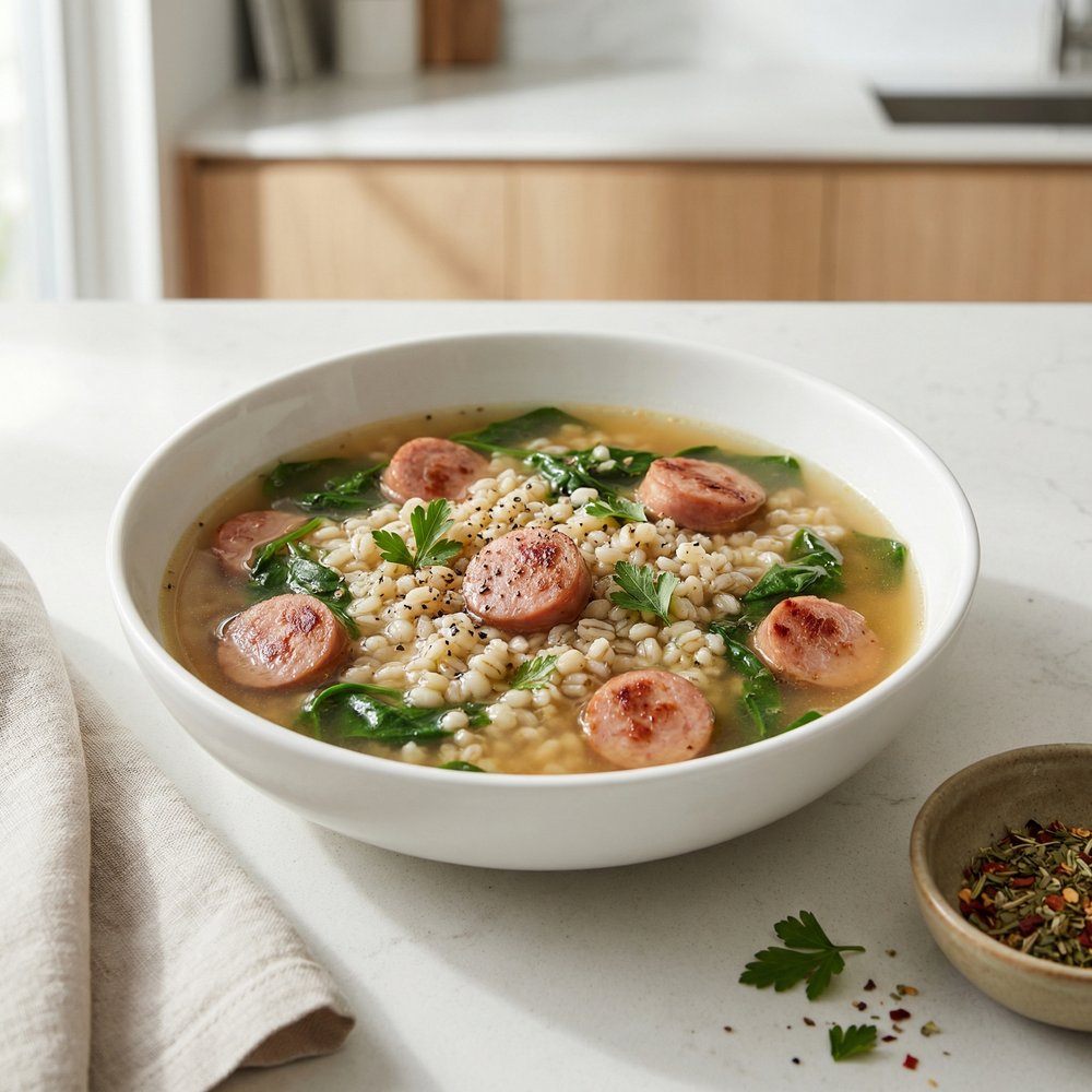 Turkey Sausage Barley Soup