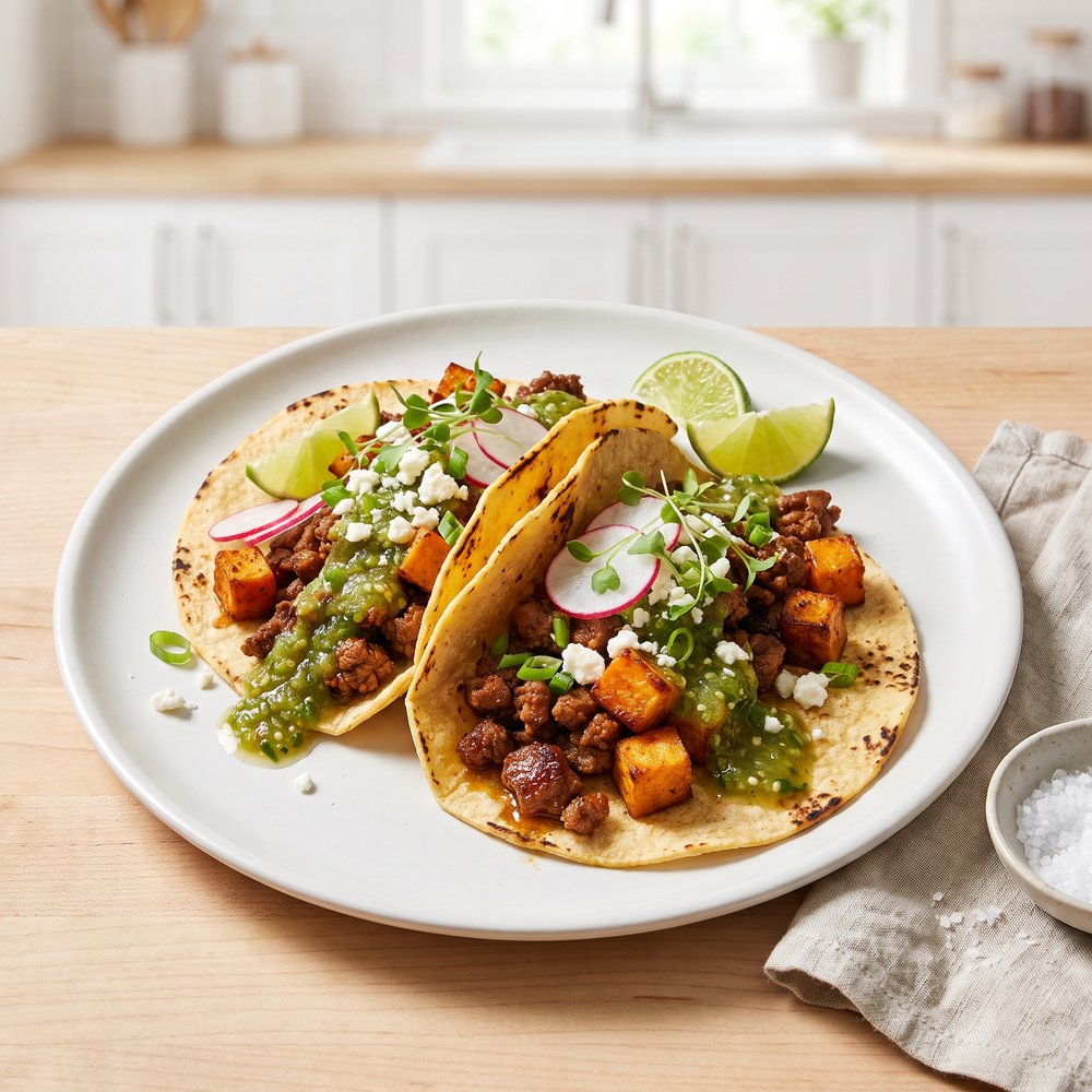 Turkey and Yam Spicy Tacos