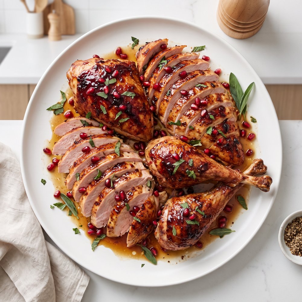 Turkey with Pomegranate Molasses Glaze