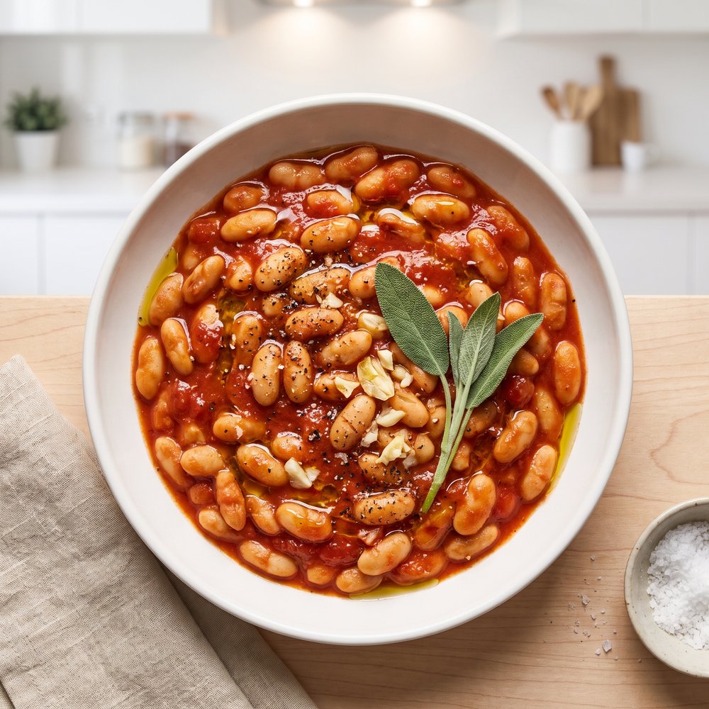 Tuscan White Beans in Tomato Sauce