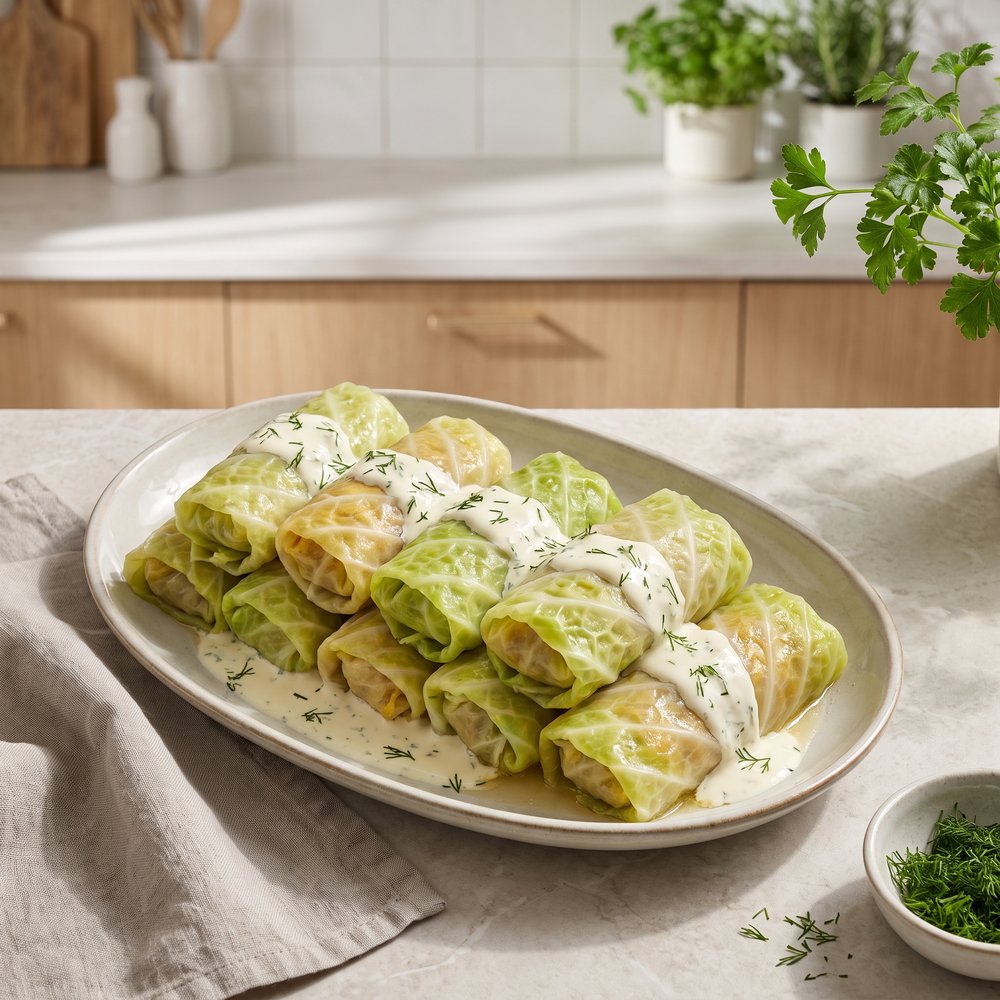 Ukrainian Pork-Stuffed Cabbage Rolls