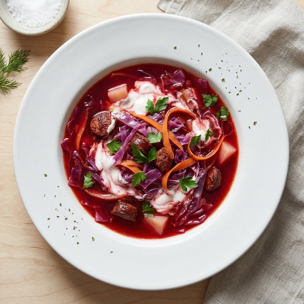 Ukrainian Red Borscht Soup