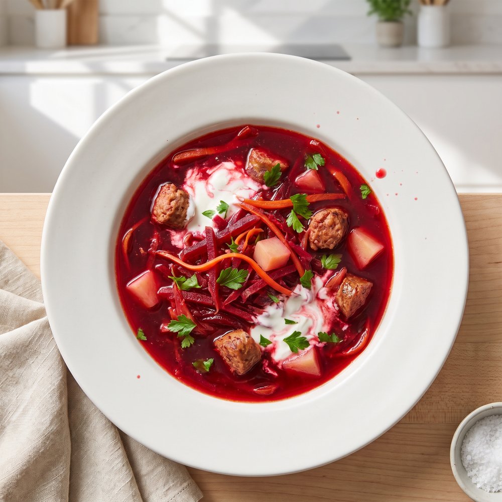 Ukrainian Red Borscht Soup