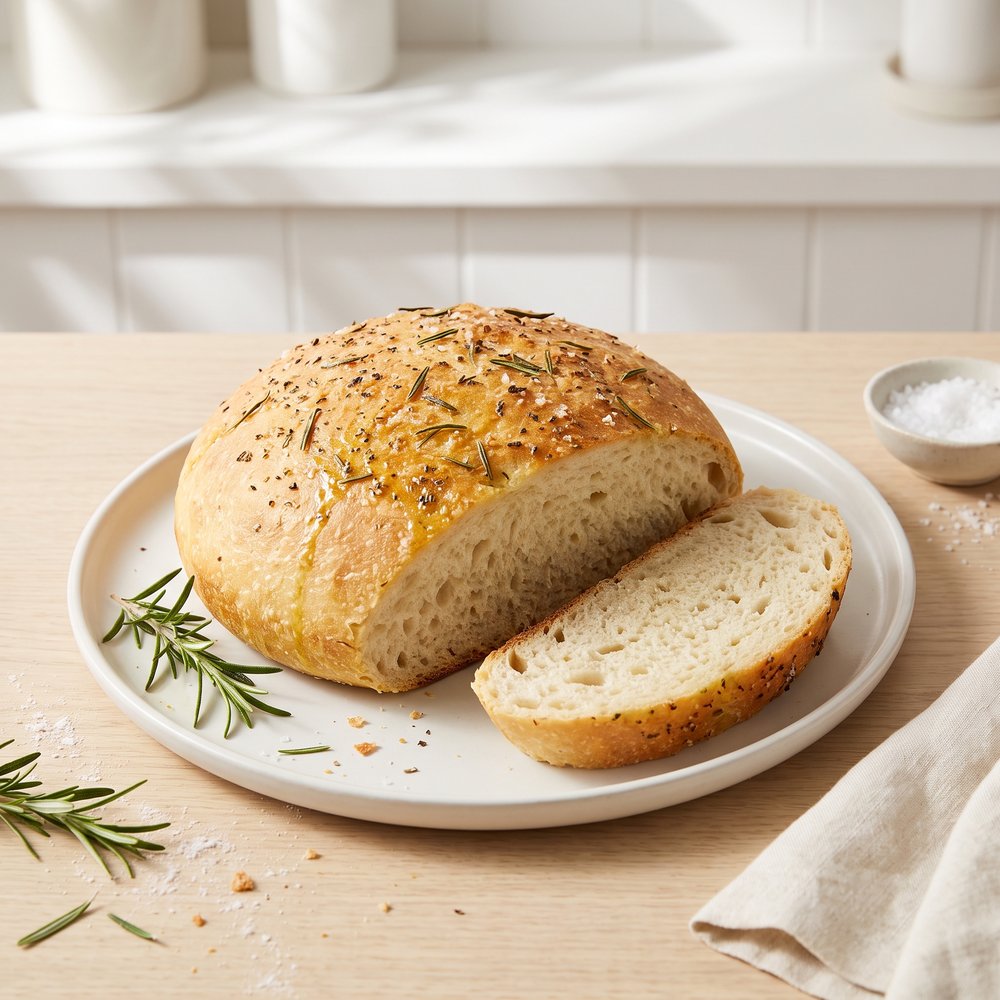 Ultra-Simple Rosemary Bread Machine Loaf