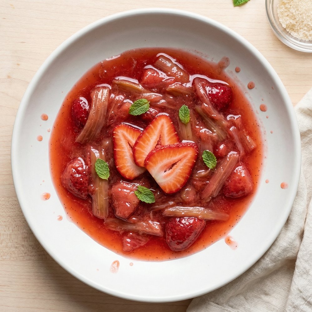 Bright Strawberry–Rhubarb Compote