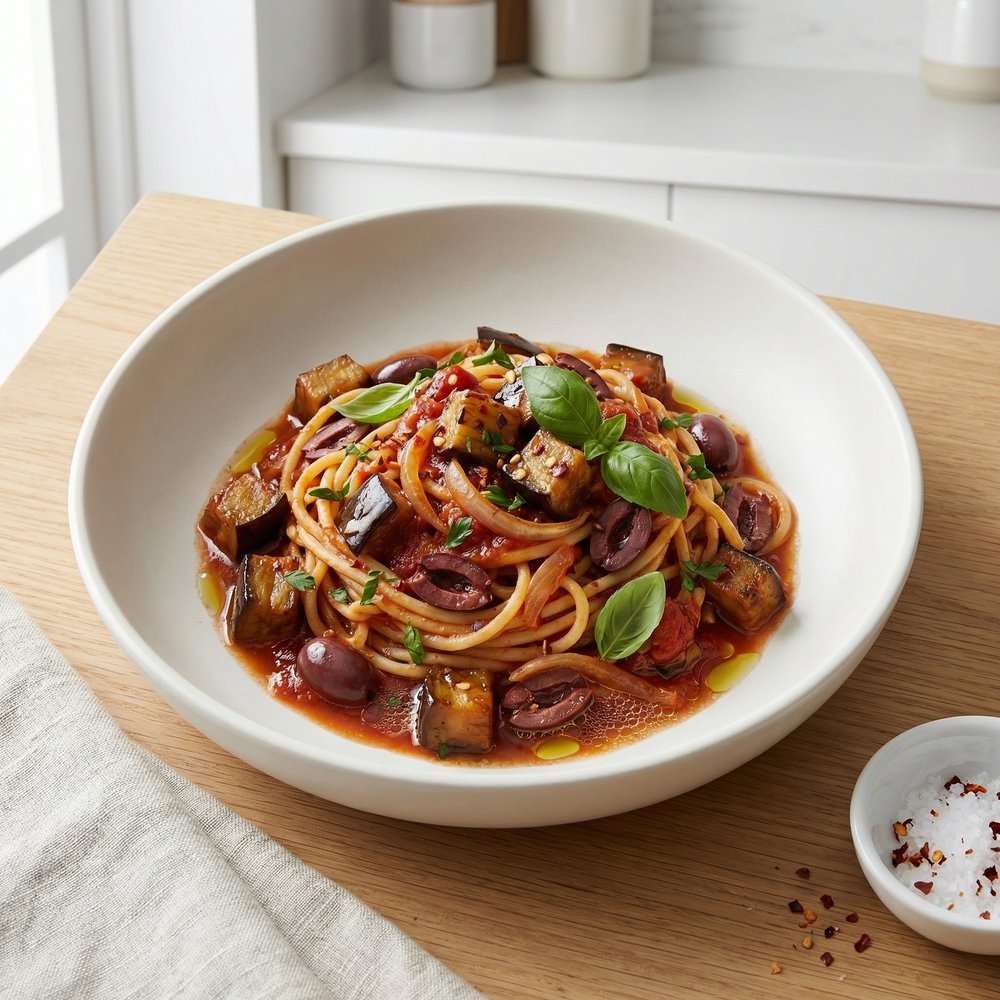 Plant-Based Melanzane Eggplant Pasta Sauce