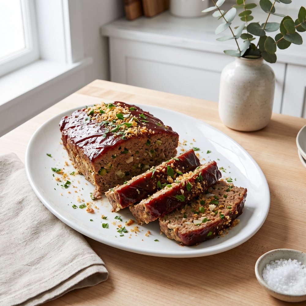 Veggie-Boosted Beef & Turkey Meatloaf